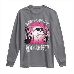 Breast Cancer Is Boo Sheet Long Sleeve Shirt In October Ghost Wear Pink TS10 Charcoal Print Your Wear