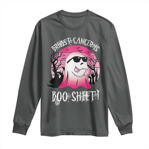 Breast Cancer Is Boo Sheet Long Sleeve Shirt In October Ghost Wear Pink TS10 Dark Heather Print Your Wear