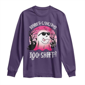 Breast Cancer Is Boo Sheet Long Sleeve Shirt In October Ghost Wear Pink TS10 Purple Print Your Wear