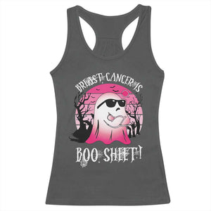 Breast Cancer Is Boo Sheet Racerback Tank Top In October Ghost Wear Pink TS10 Dark Heather Print Your Wear