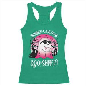 Breast Cancer Is Boo Sheet Racerback Tank Top In October Ghost Wear Pink - Print Your Wear