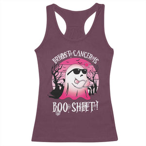 Breast Cancer Is Boo Sheet Racerback Tank Top In October Ghost Wear Pink - Print Your Wear