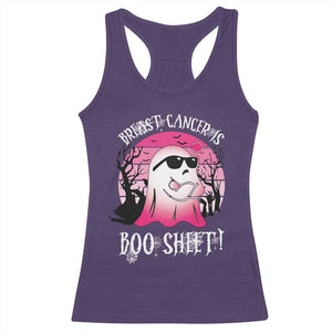 Breast Cancer Is Boo Sheet Racerback Tank Top In October Ghost Wear Pink TS10 Purple Print Your Wear