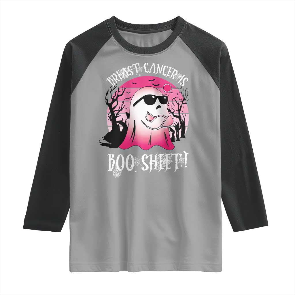 Breast Cancer Is Boo Sheet Raglan Shirt In October Ghost Wear Pink TS10 Sport Gray Black Print Your Wear