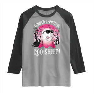 Breast Cancer Is Boo Sheet Raglan Shirt In October Ghost Wear Pink TS10 Sport Gray Black Print Your Wear