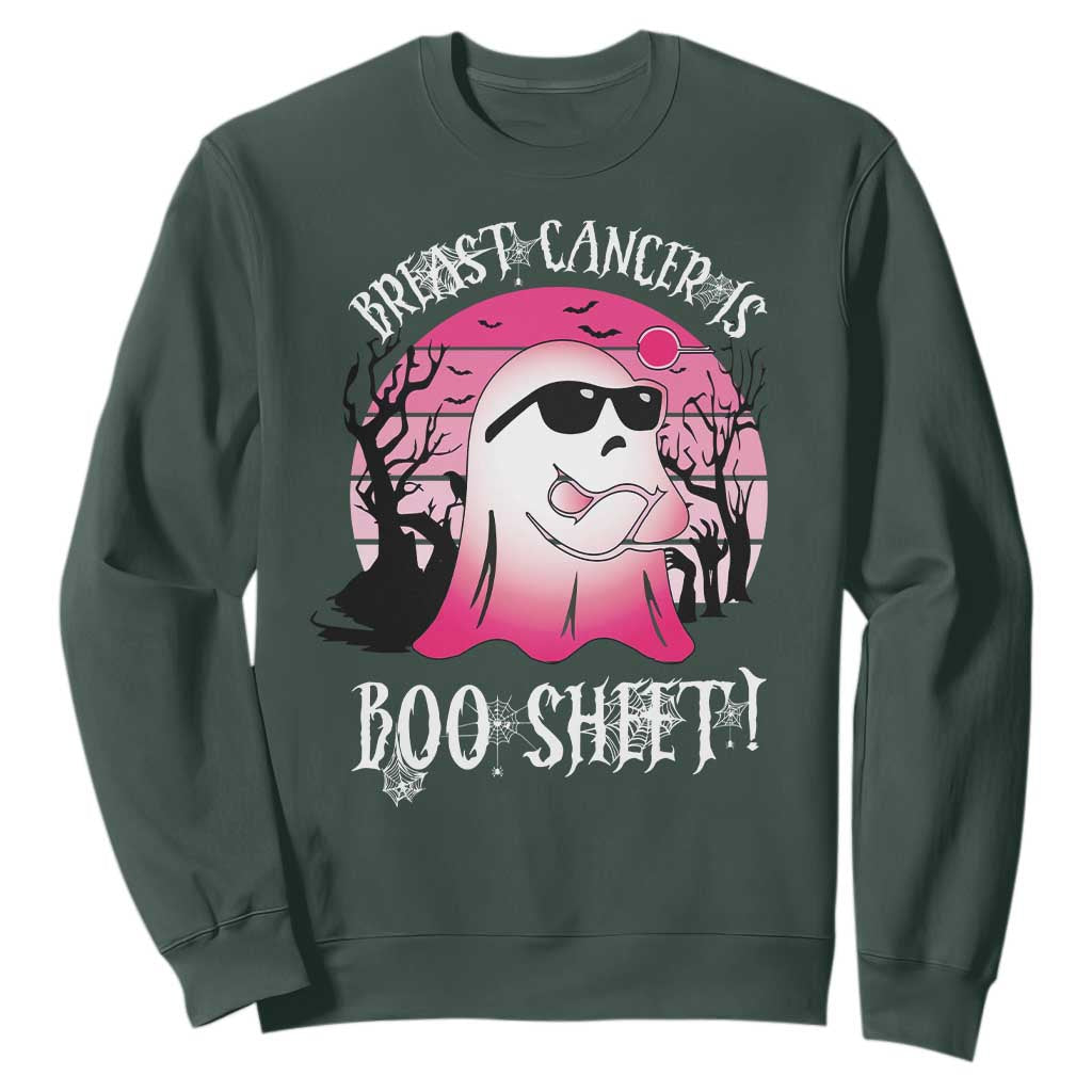 Breast Cancer Is Boo Sheet Sweatshirt In October Ghost Wear Pink TS10 Dark Forest Green Print Your Wear