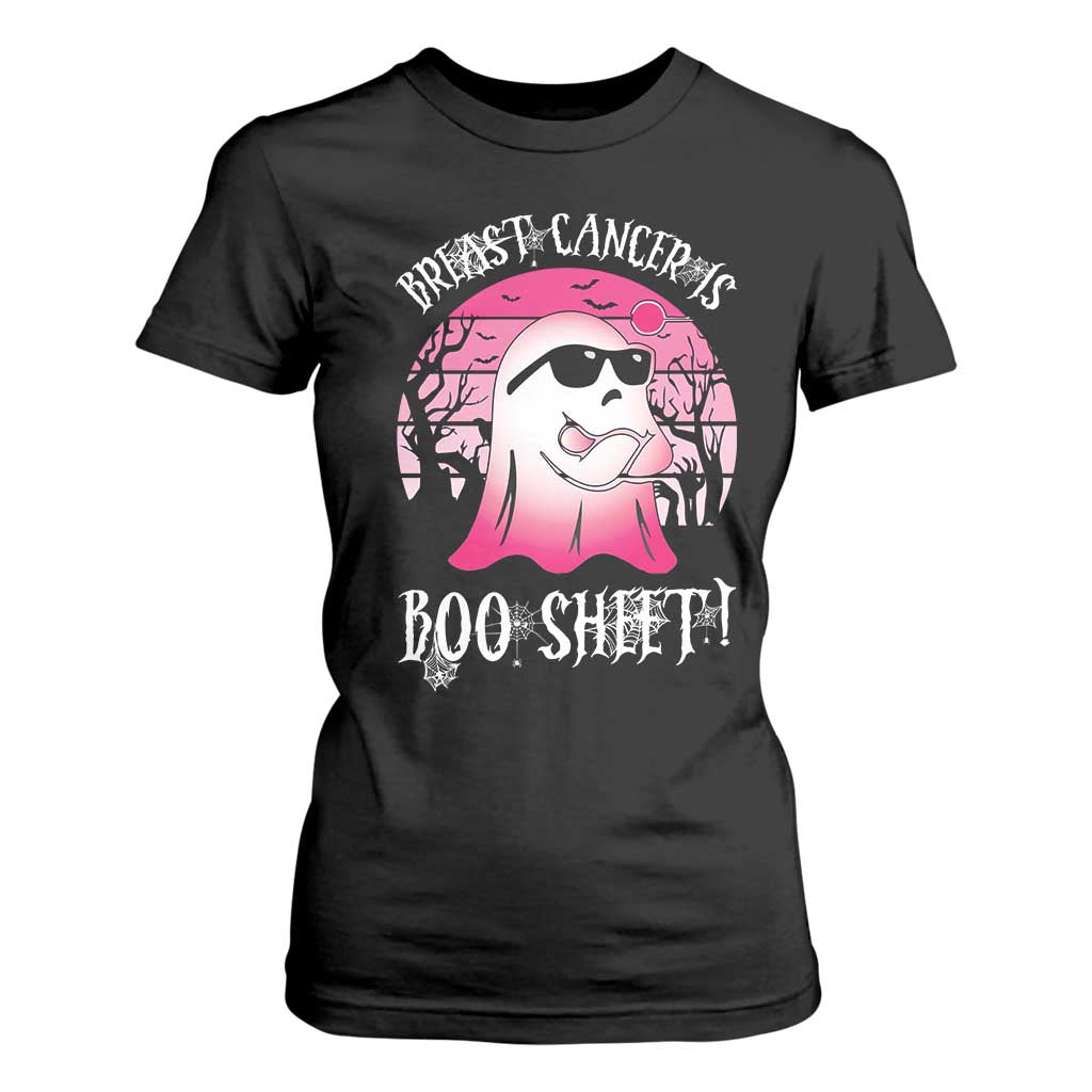 Breast Cancer Is Boo Sheet T Shirt For Women In October Ghost Wear Pink TS10 Black Print Your Wear