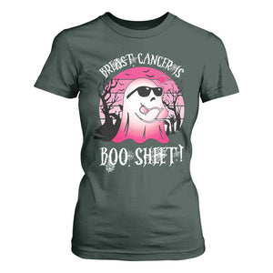 Breast Cancer Is Boo Sheet T Shirt For Women In October Ghost Wear Pink TS10 Dark Forest Green Print Your Wear