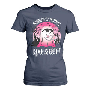 Breast Cancer Is Boo Sheet T Shirt For Women In October Ghost Wear Pink TS10 Navy Print Your Wear