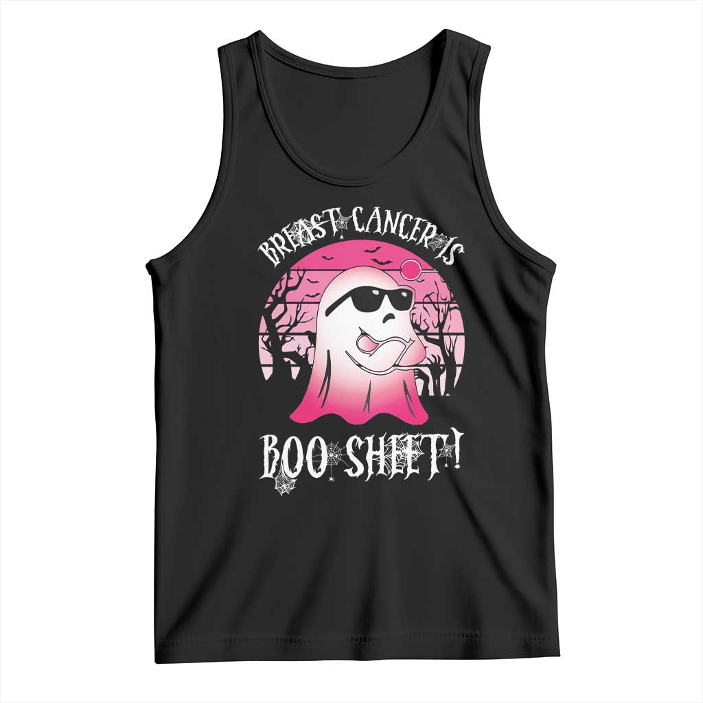 Breast Cancer Is Boo Sheet Tank Top In October Ghost Wear Pink TS10 Black Print Your Wear