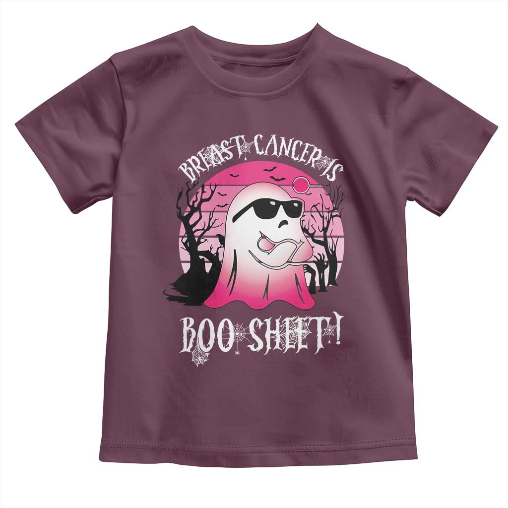 Breast Cancer Is Boo Sheet Toddler T Shirt In October Ghost Wear Pink TS10 Maroon Print Your Wear