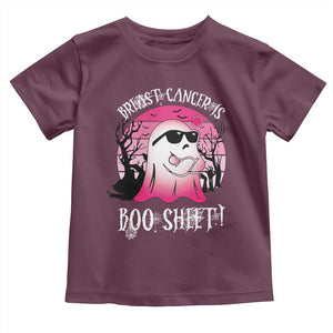 Breast Cancer Is Boo Sheet Toddler T Shirt In October Ghost Wear Pink TS10 Maroon Print Your Wear