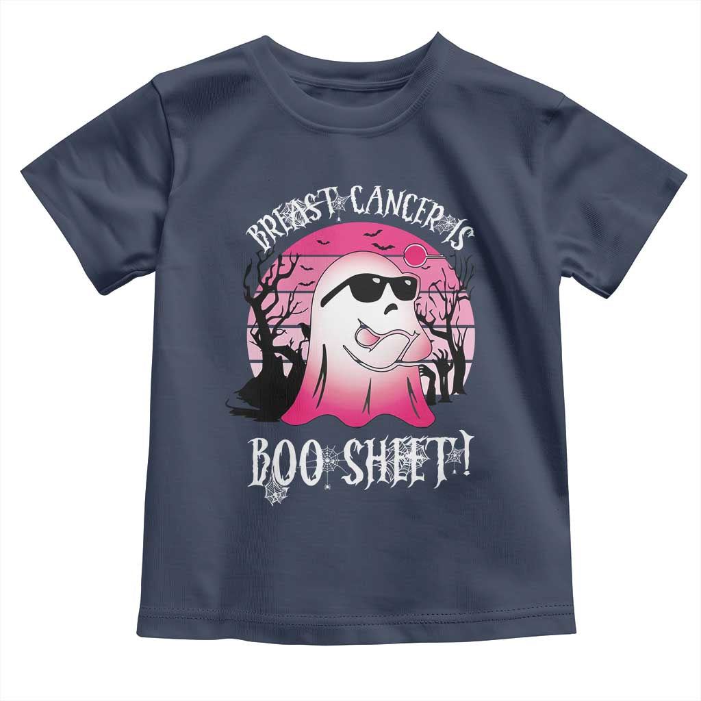Breast Cancer Is Boo Sheet Toddler T Shirt In October Ghost Wear Pink TS10 Navy Print Your Wear