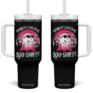 Breast Cancer Is Boo Sheet Tumbler With Handle In October Ghost Wear Pink TS10 One Size: 40 oz Black Print Your Wear