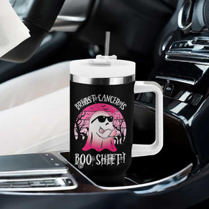Breast Cancer Is Boo Sheet Tumbler With Handle In October Ghost Wear Pink TS10 Print Your Wear