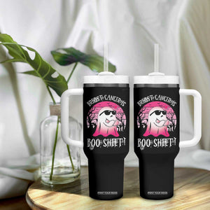 Breast Cancer Is Boo Sheet Tumbler With Handle In October Ghost Wear Pink TS10 Print Your Wear