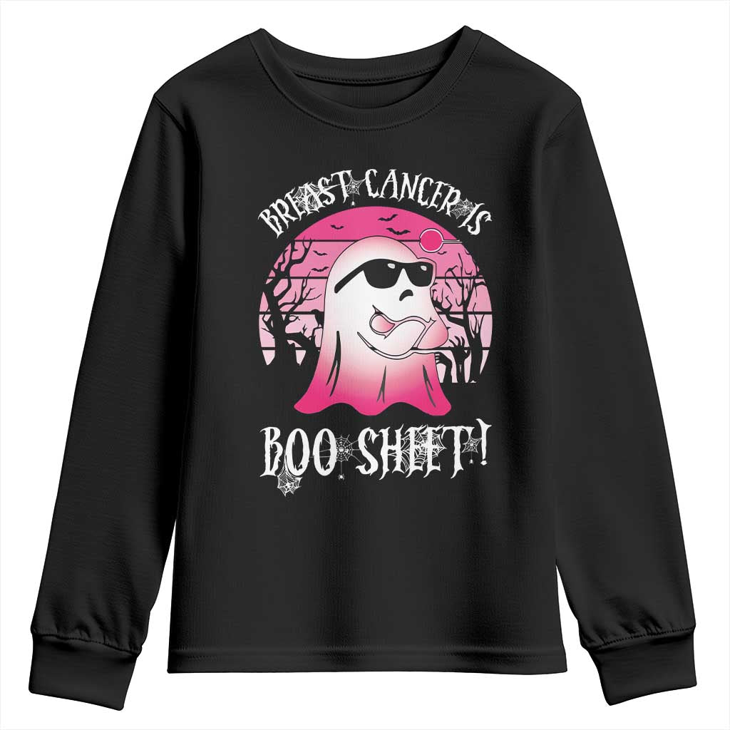 Breast Cancer Is Boo Sheet Youth Sweatshirt In October Ghost Wear Pink TS10 Black Print Your Wear