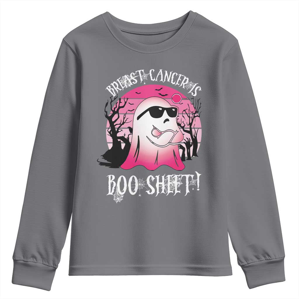 Breast Cancer Is Boo Sheet Youth Sweatshirt In October Ghost Wear Pink TS10 Charcoal Print Your Wear