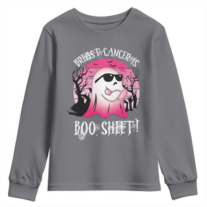 Breast Cancer Is Boo Sheet Youth Sweatshirt In October Ghost Wear Pink TS10 Charcoal Print Your Wear