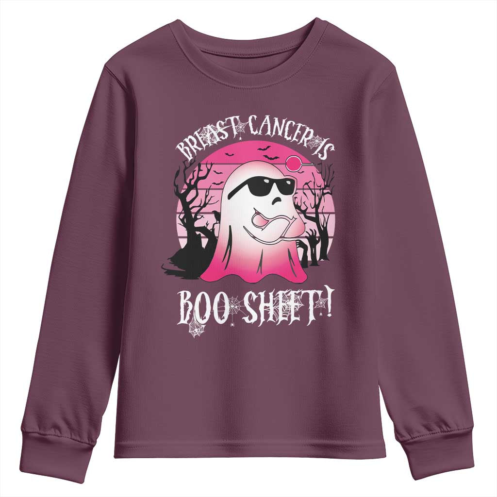 Breast Cancer Is Boo Sheet Youth Sweatshirt In October Ghost Wear Pink TS10 Maroon Print Your Wear