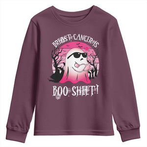 Breast Cancer Is Boo Sheet Youth Sweatshirt In October Ghost Wear Pink TS10 Maroon Print Your Wear