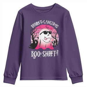 Breast Cancer Is Boo Sheet Youth Sweatshirt In October Ghost Wear Pink TS10 Purple Print Your Wear