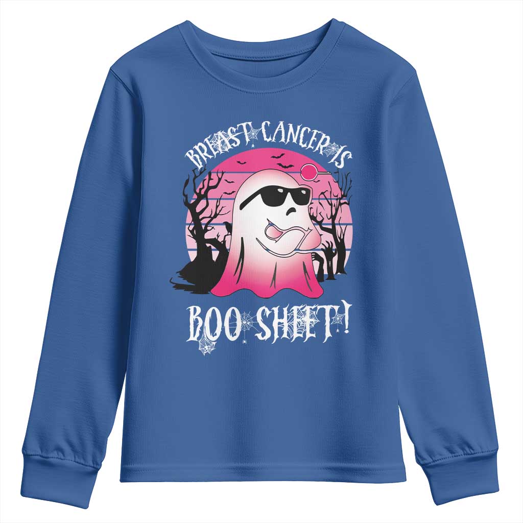 Breast Cancer Is Boo Sheet Youth Sweatshirt In October Ghost Wear Pink TS10 Royal Blue Print Your Wear