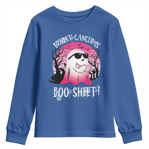 Breast Cancer Is Boo Sheet Youth Sweatshirt In October Ghost Wear Pink TS10 Royal Blue Print Your Wear
