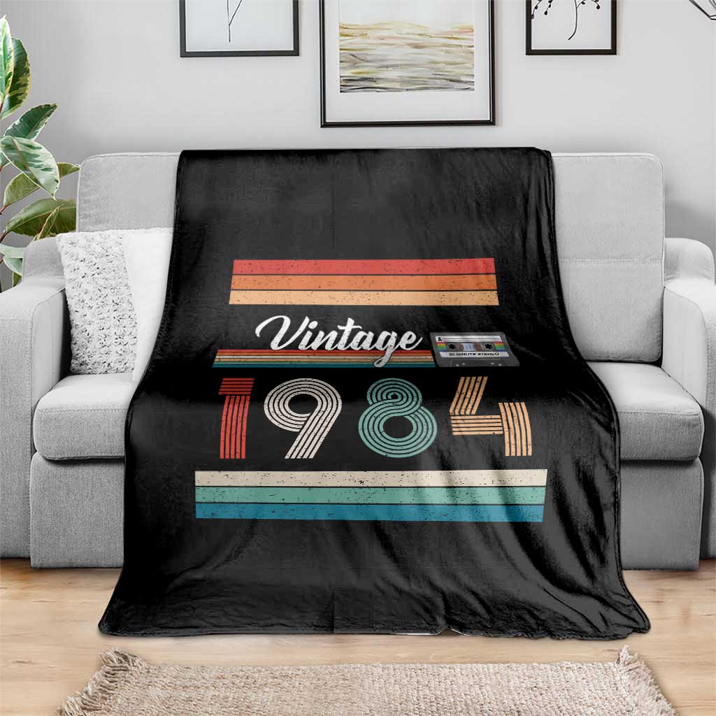 1984 Retro Birthday Throw Blanket Vintage 42th Birthday Gift Classic 90s Style TS10 Print Your Wear