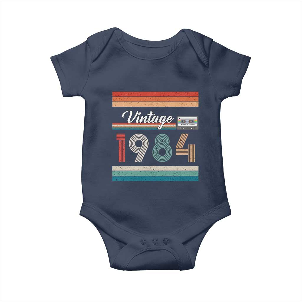 1984 Retro Birthday Baby Onesie Vintage 42th Birthday Gift Classic 90s Style TS10 Navy Print Your Wear