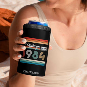1984 Retro Birthday 4 in 1 Can Cooler Tumbler Vintage 42th Birthday Gift Classic 90s Style TS10 Print Your Wear