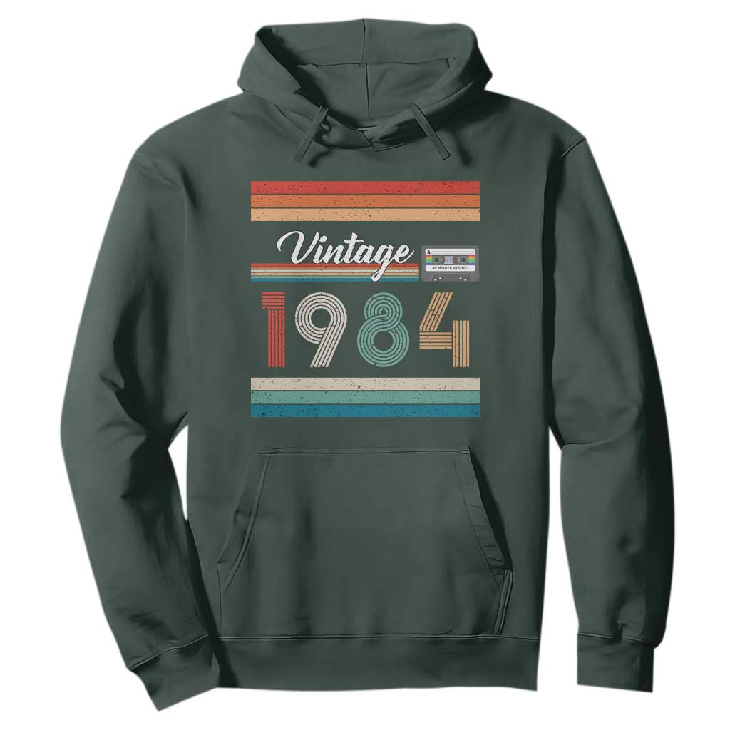 1984 Retro Birthday Hoodie Vintage 42th Birthday Gift Classic 90s Style TS10 Dark Forest Green Print Your Wear