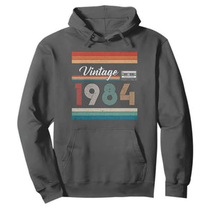 1984 Retro Birthday Hoodie Vintage 42th Birthday Gift Classic 90s Style TS10 Dark Heather Print Your Wear