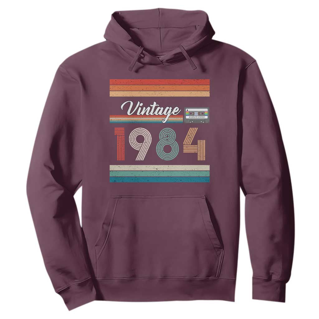 1984 Retro Birthday Hoodie Vintage 42th Birthday Gift Classic 90s Style TS10 Maroon Print Your Wear