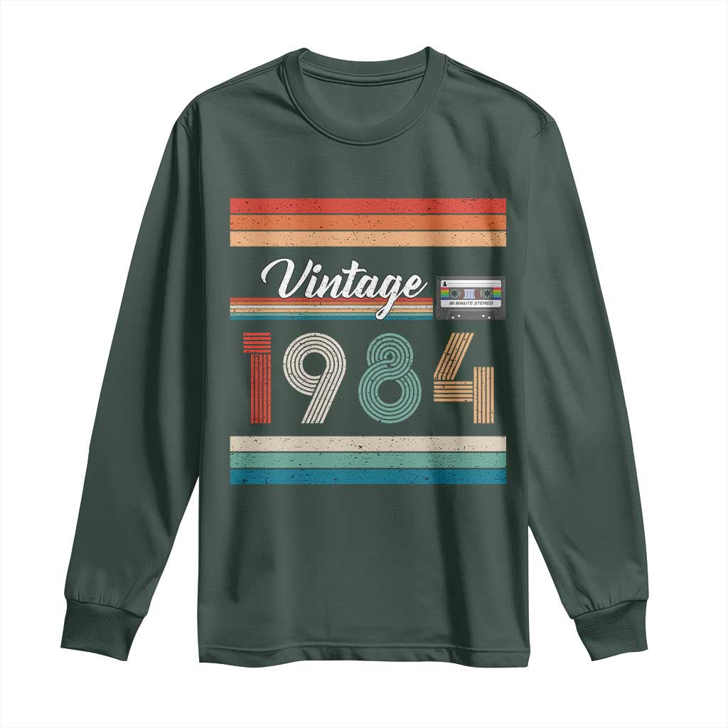 1984 Retro Birthday Long Sleeve Shirt Vintage 42th Birthday Gift Classic 90s Style TS10 Dark Forest Green Print Your Wear