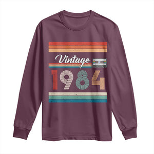 1984 Retro Birthday Long Sleeve Shirt Vintage 42th Birthday Gift Classic 90s Style TS10 Maroon Print Your Wear
