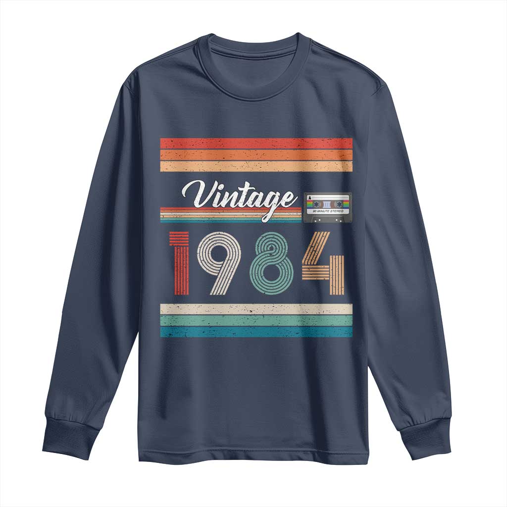 1984 Retro Birthday Long Sleeve Shirt Vintage 42th Birthday Gift Classic 90s Style TS10 Navy Print Your Wear