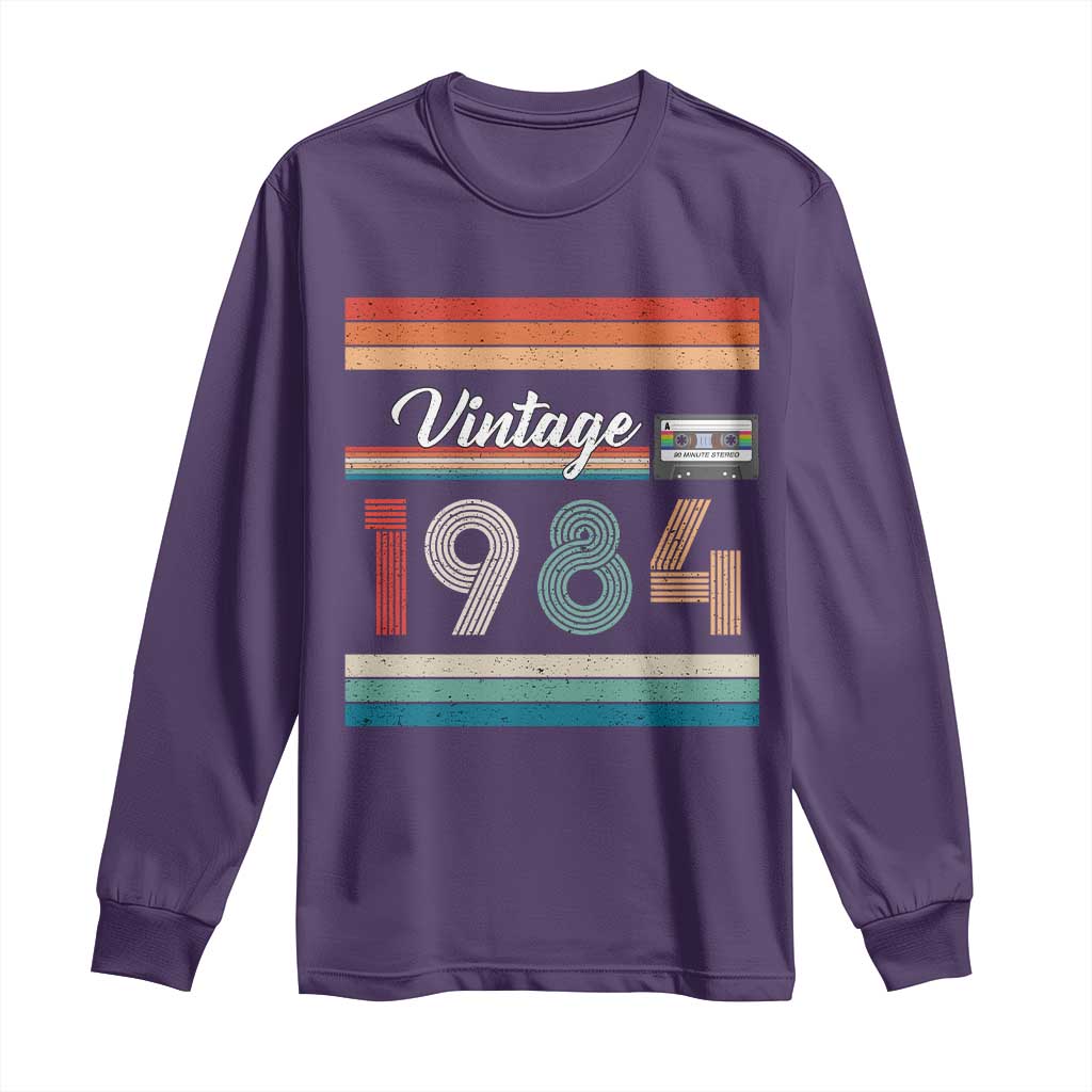 1984 Retro Birthday Long Sleeve Shirt Vintage 42th Birthday Gift Classic 90s Style TS10 Purple Print Your Wear