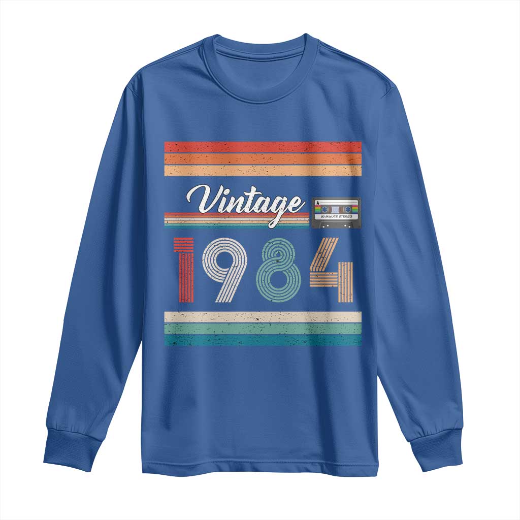 1984 Retro Birthday Long Sleeve Shirt Vintage 42th Birthday Gift Classic 90s Style TS10 Royal Blue Print Your Wear