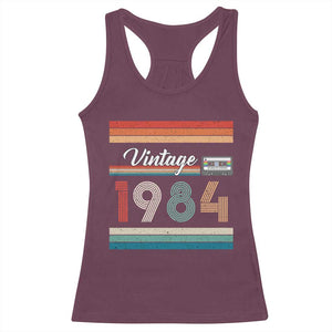 1984 Retro Birthday Racerback Tank Top Vintage 42th Birthday Gift Classic 90s Style TS10 Maroon Print Your Wear