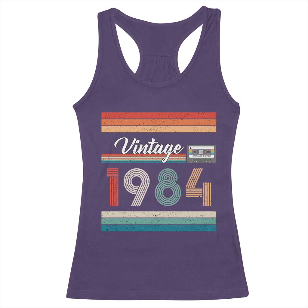 1984 Retro Birthday Racerback Tank Top Vintage 42th Birthday Gift Classic 90s Style TS10 Purple Print Your Wear