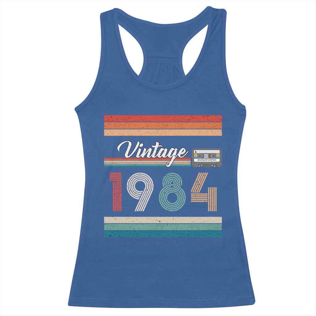 1984 Retro Birthday Racerback Tank Top Vintage 42th Birthday Gift Classic 90s Style TS10 Royal Blue Print Your Wear