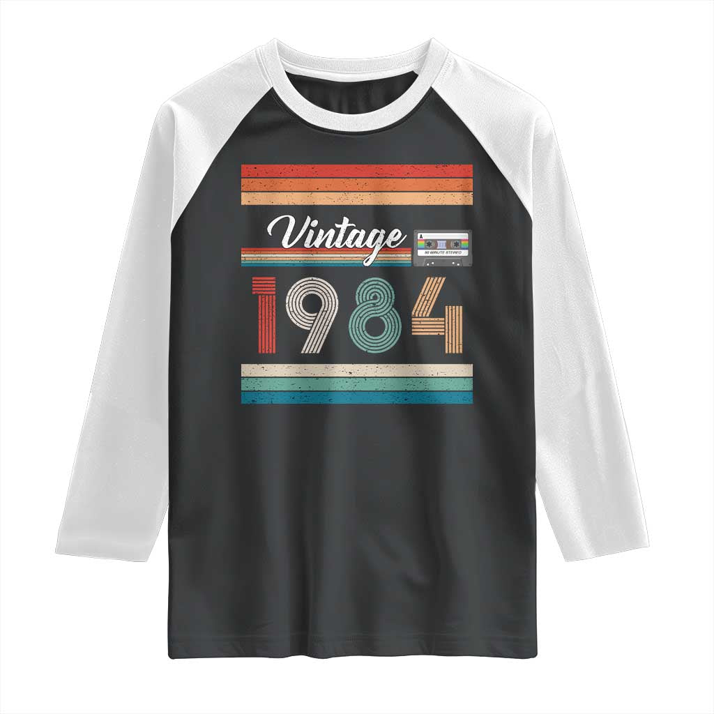 1984 Retro Birthday Raglan Shirt Vintage 42th Birthday Gift Classic 90s Style TS10 Black White Print Your Wear