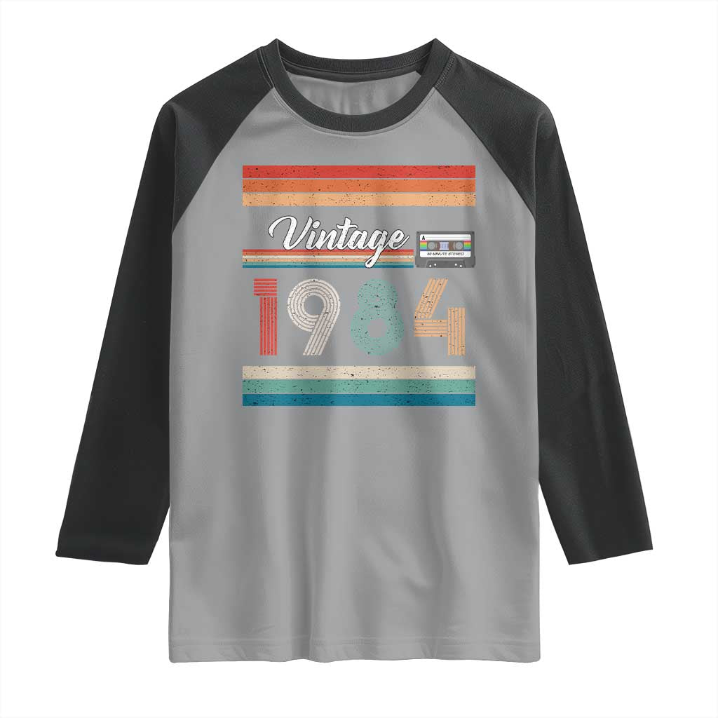 1984 Retro Birthday Raglan Shirt Vintage 42th Birthday Gift Classic 90s Style TS10 Sport Gray Black Print Your Wear