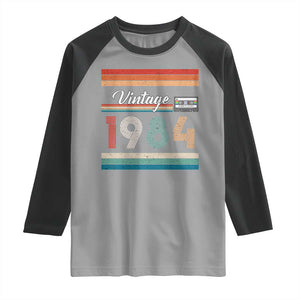 1984 Retro Birthday Raglan Shirt Vintage 42th Birthday Gift Classic 90s Style TS10 Sport Gray Black Print Your Wear