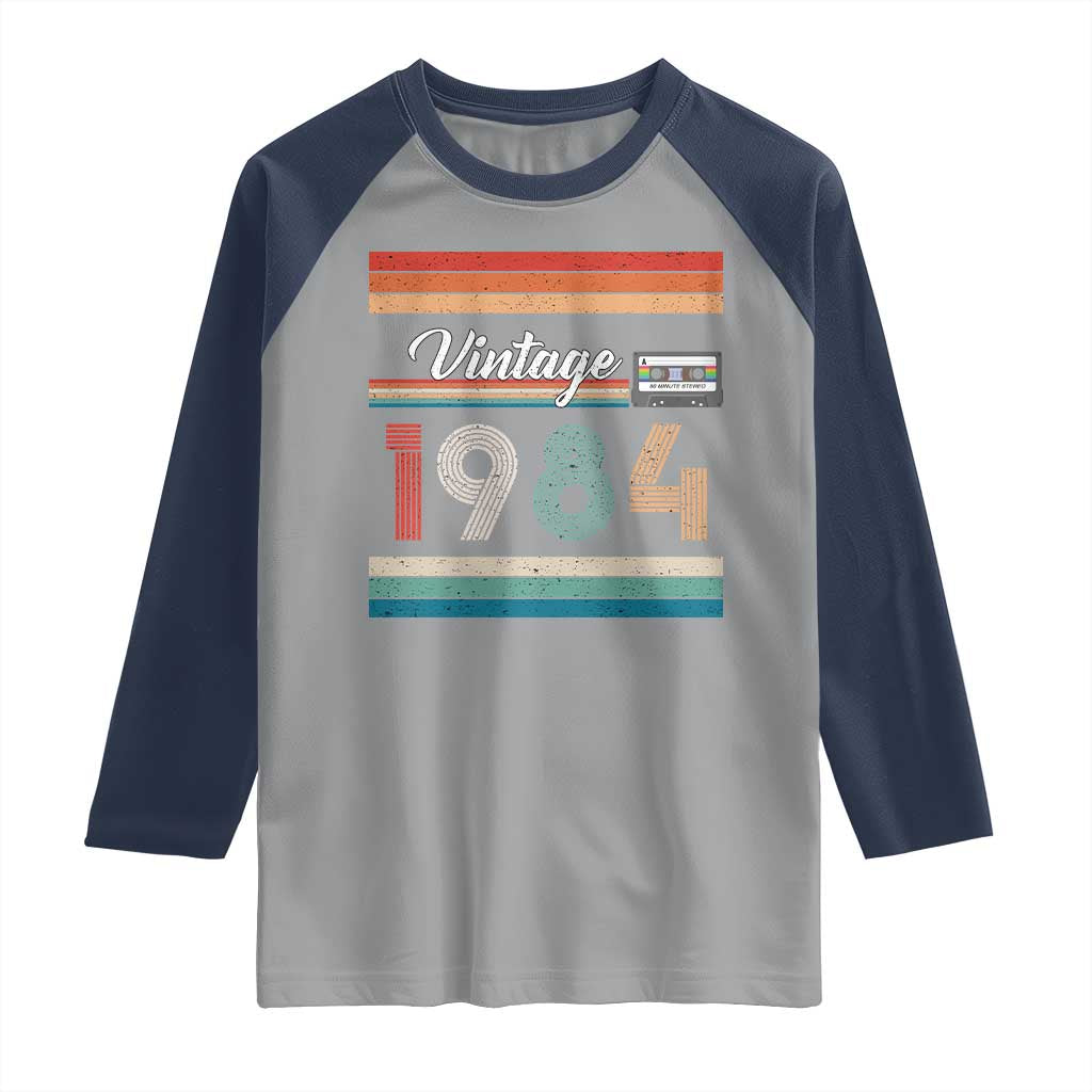 1984 Retro Birthday Raglan Shirt Vintage 42th Birthday Gift Classic 90s Style TS10 Sport Gray Navy Print Your Wear