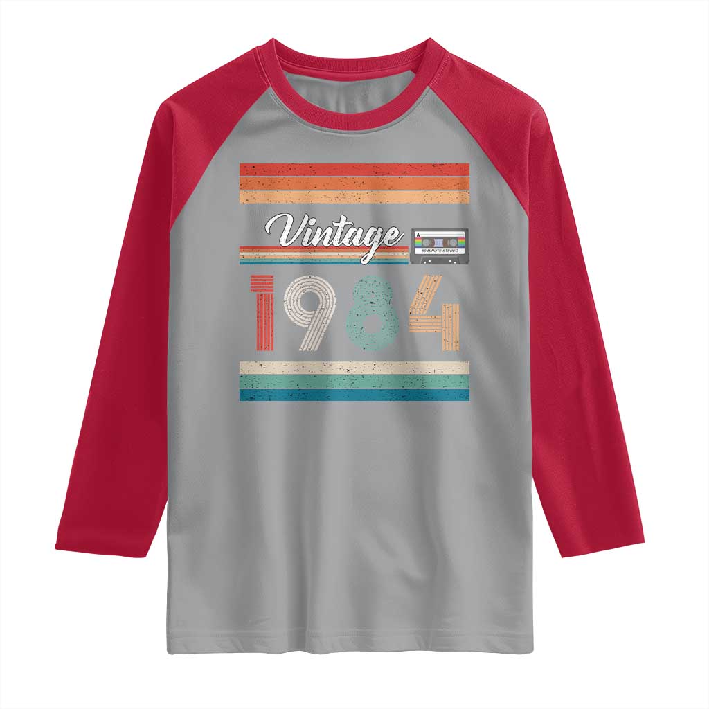 1984 Retro Birthday Raglan Shirt Vintage 42th Birthday Gift Classic 90s Style TS10 Sport Gray Red Print Your Wear