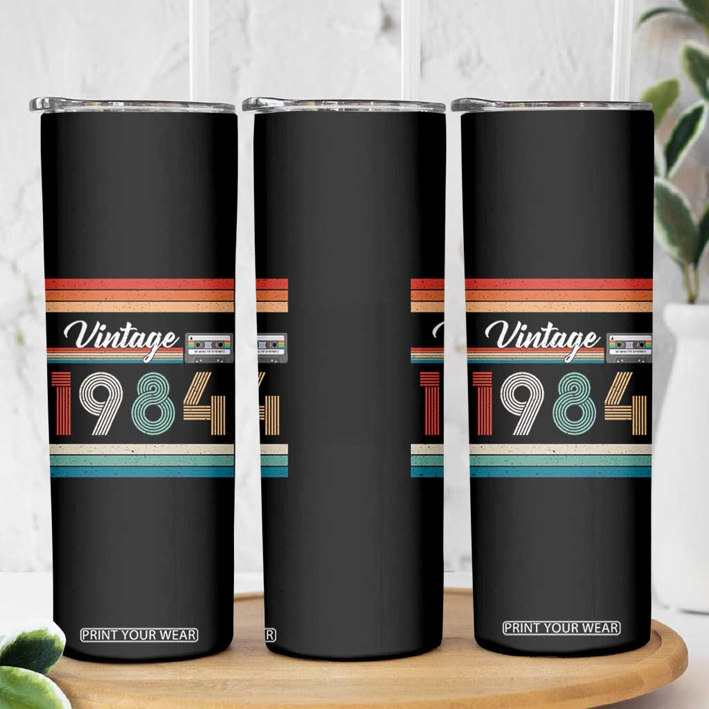 1984 Retro Birthday Skinny Tumbler Vintage 42th Birthday Gift Classic 90s Style TS10 Print Your Wear