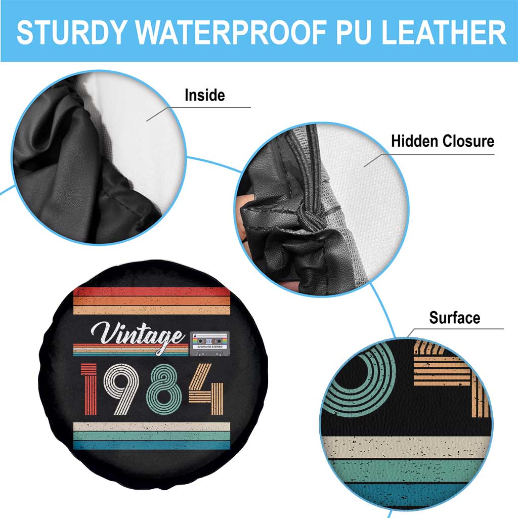 1984 Retro Birthday Spare Tire Cover Vintage 42th Birthday Gift Classic 90s Style TS10 Print Your Wear