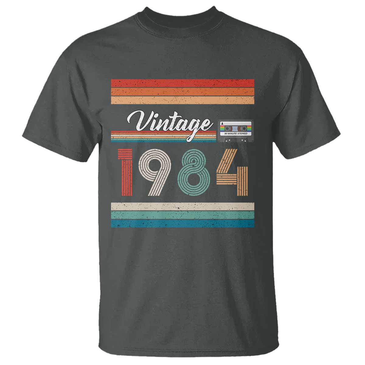 1984 Retro Birthday T Shirt Vintage 42th Birthday Gift Classic 90s Style TS10 Dark Heather Print Your Wear